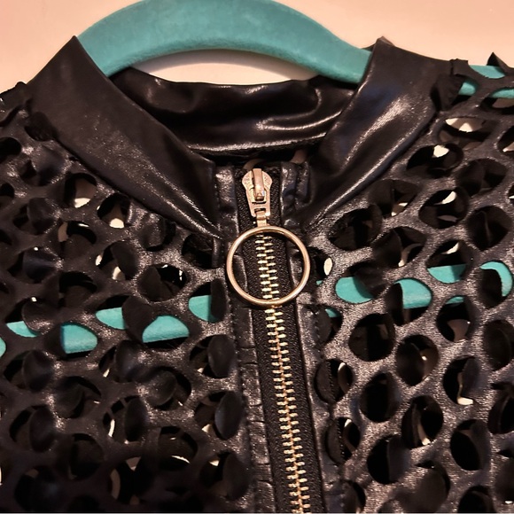 Fashionable Faux Leather Black Jumpsuit - Picture 5 of 6